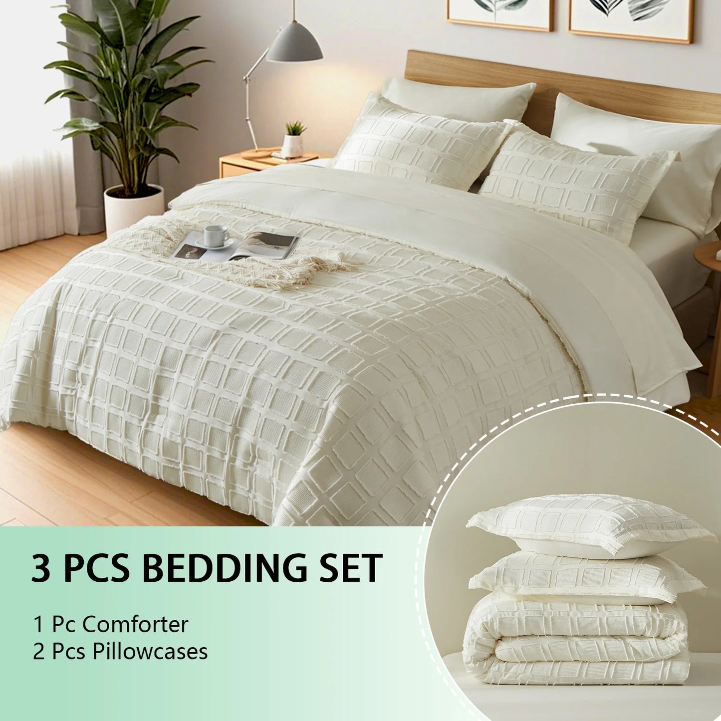 Solid color cut flower Queen size Comforter sets