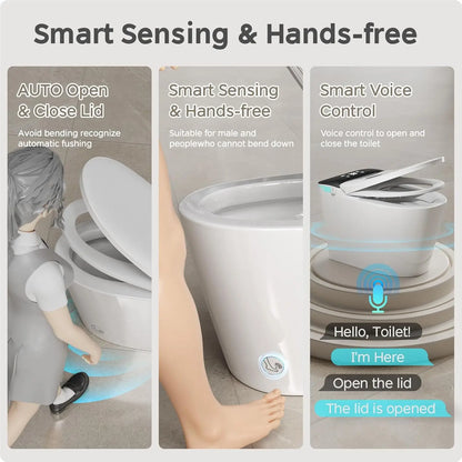 Bathrooms Toilets with Tankless 1.28GPF Dual Auto Flush