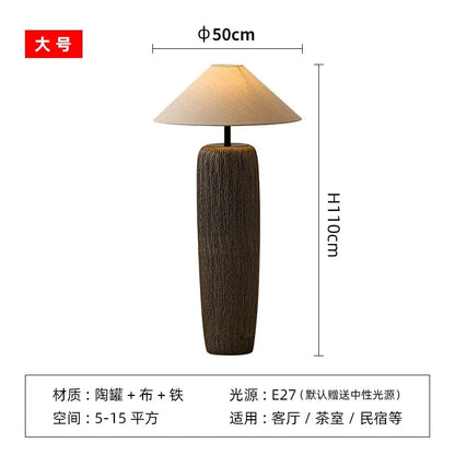 Ceramic Lamp Wabi Sabi Style Vintage Japanese Floor Lamp