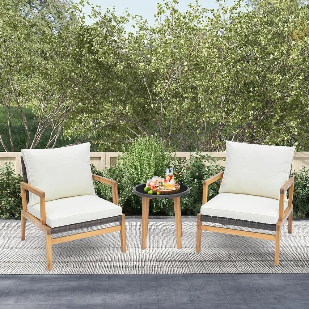 3-Piece Wicker Patio Furniture Set