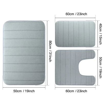 3-pc- Super Water Absorption Non-Slip Floor Rug