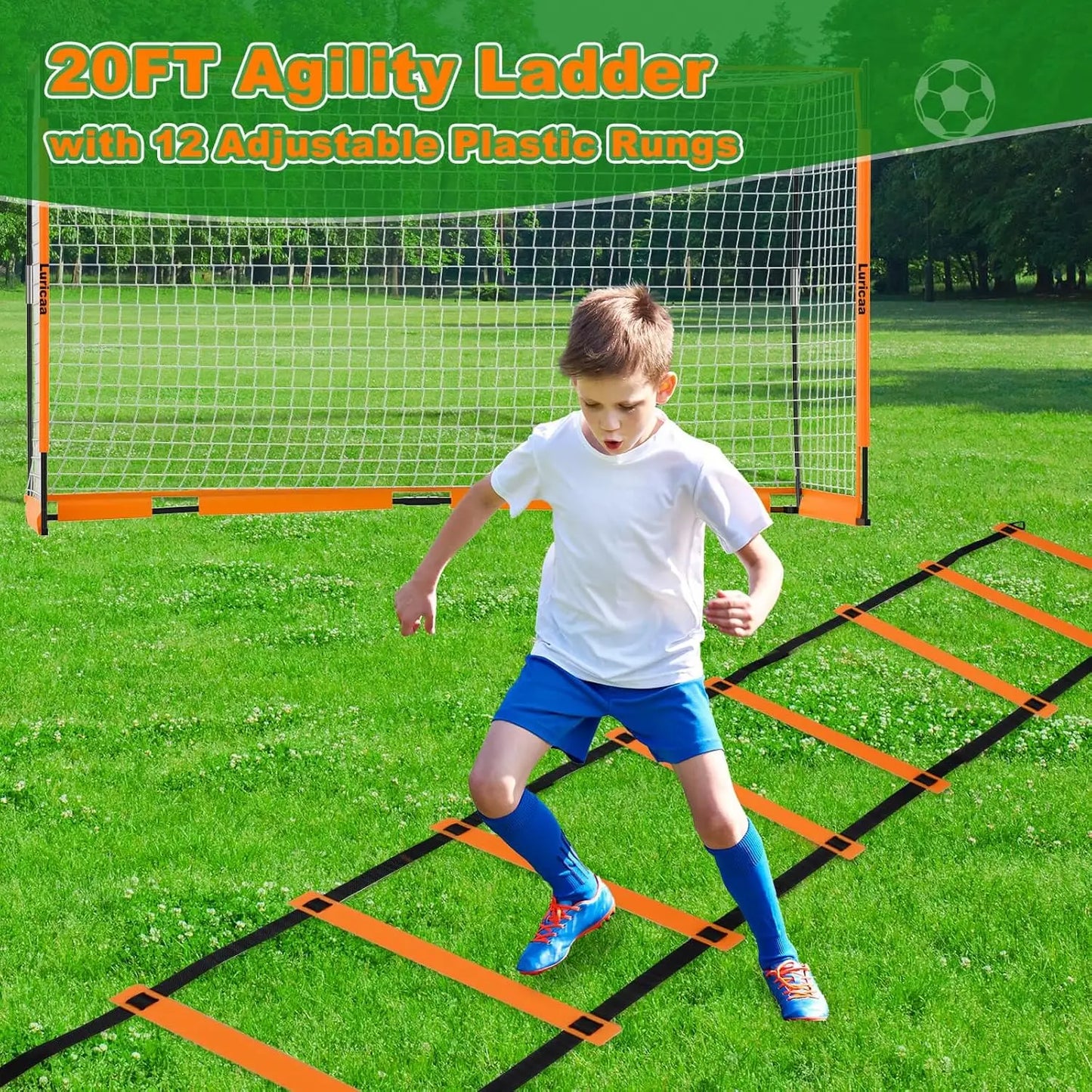 12×6 ft /6×4 ft Portable Collapsible Soccer Goal