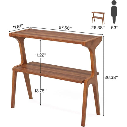 2-layer ultra-thin sofa side table with storage rack