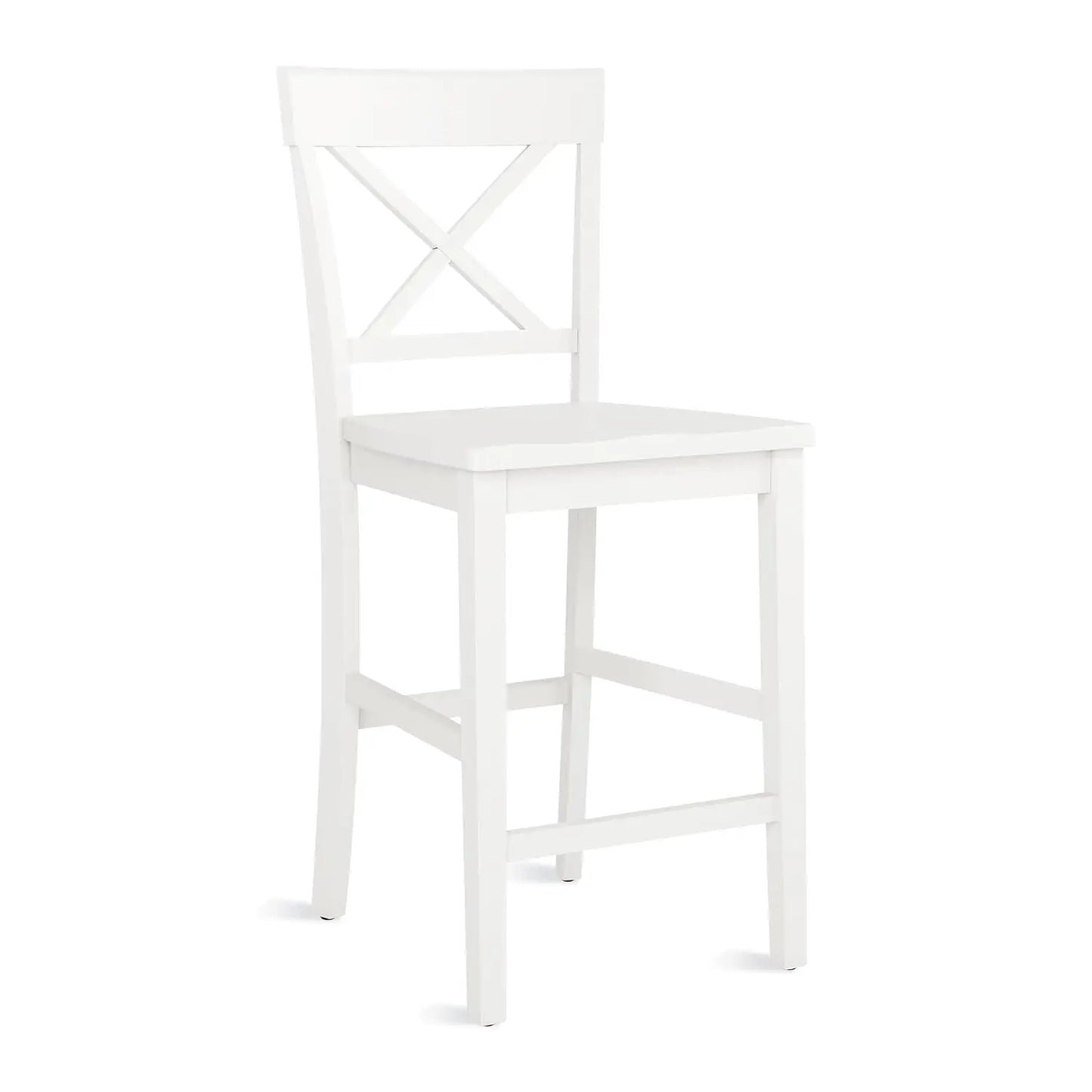 24" H Wooden Stools with Back and Footrest