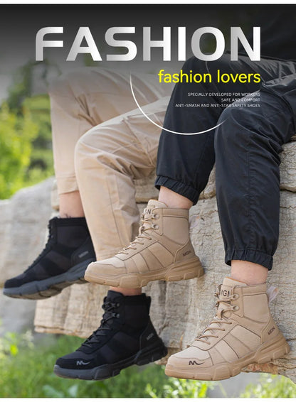 Men Steel Toe Shoes Puncture-Proof Sneakers