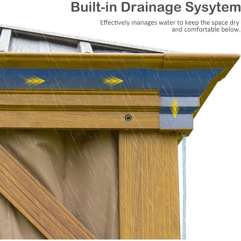 14' X 20' Hardtop Gazebo with Double Roof Canopy