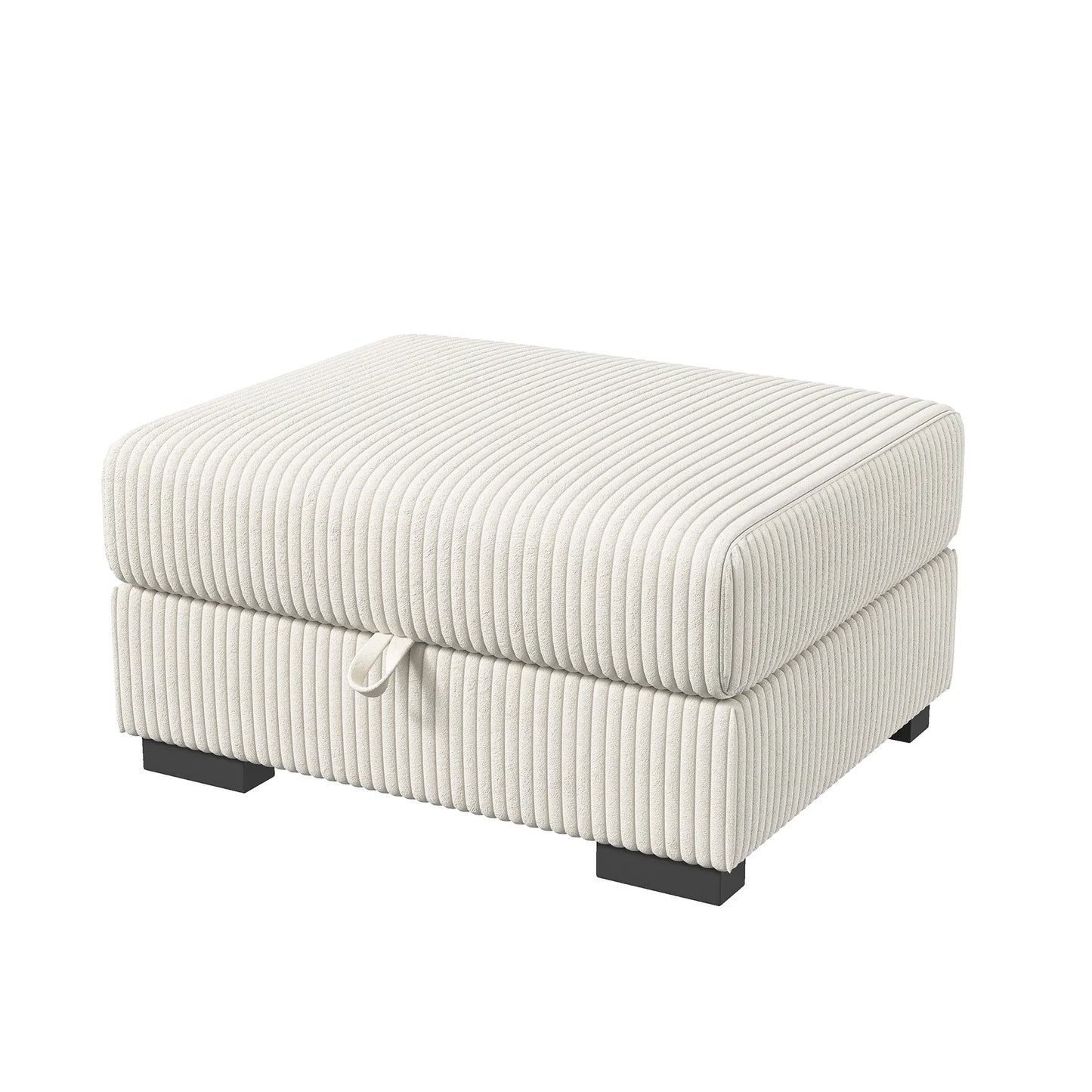 Upholstered Sofa Made of Corduroy Fabric with Removable Cushions