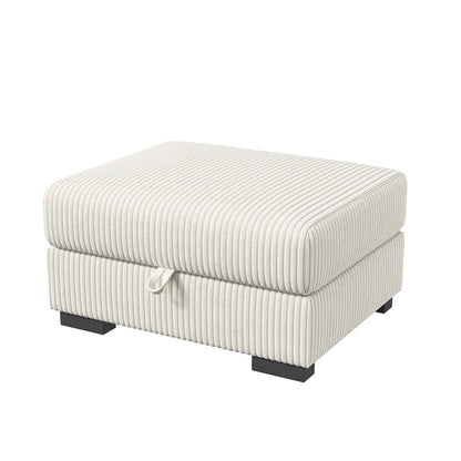 Upholstered Sofa Made of Corduroy Fabric with Removable Cushions