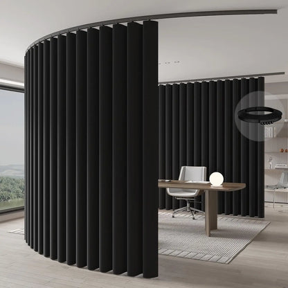 Blackout Room Divider Curtain Set with Ceiling Track