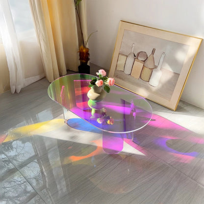 Colorful Acrylic Side Table 37.4 in (L) x 19.7 in (W) x 14.2IN (H)