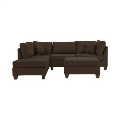 Reversible chocolate colored living room furniture