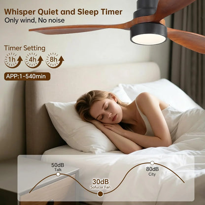 52 Inch 3 Blade Ceiling Fan with LED light