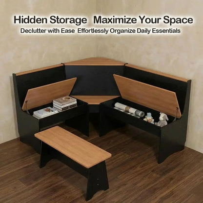 Small Kitchen Table Set with Bench and Storage