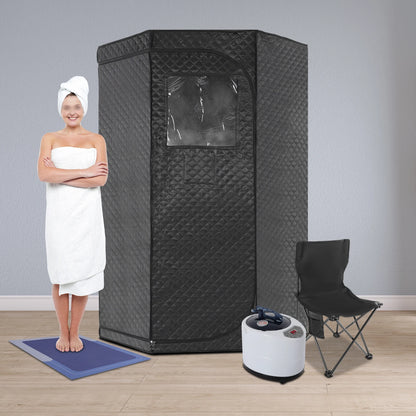 Portable Steam Sauna for Home with Remote Control Folding Chair