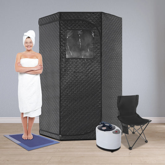 Portable Steam Sauna for Home with Remote Control Folding Chair