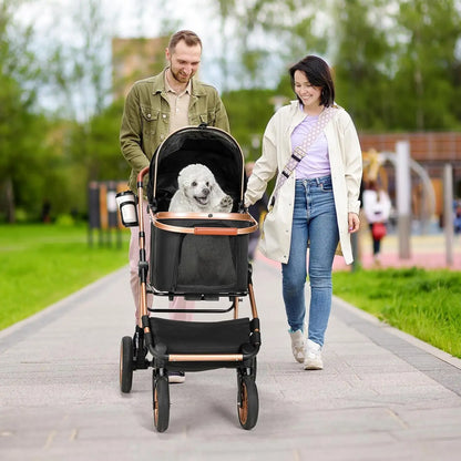 360° Rubber Wheels and Shock Absorption Dog Buggy