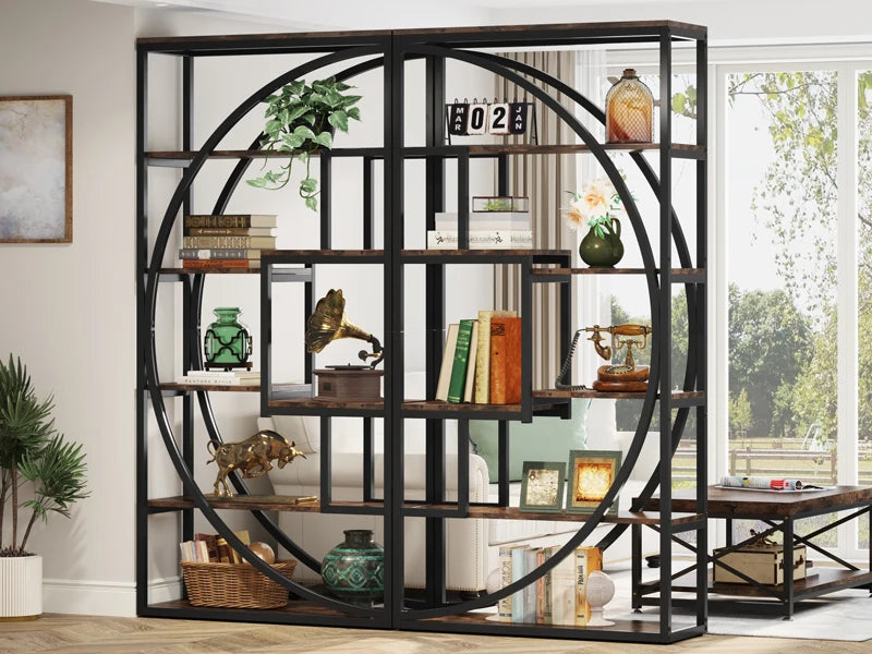 70.8 inch Tall Industrial 5-Tier Etagere Bookcase