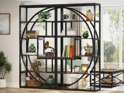 70.8 inch Tall Industrial 5-Tier Etagere Bookcase