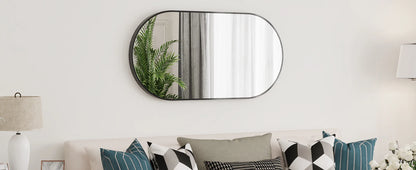 Black Framed Wall Bathroom Accent Vanity Mirror
