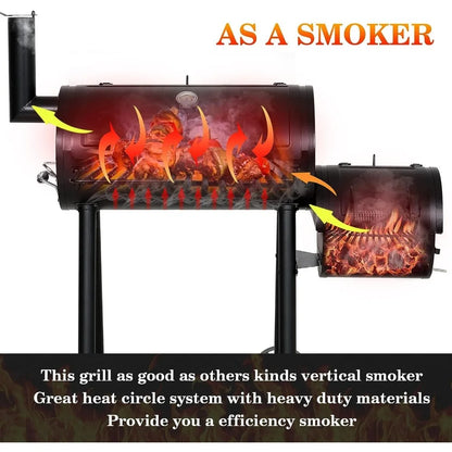 Outdoor Charcoal Grill Smoker with Large Cooking Area