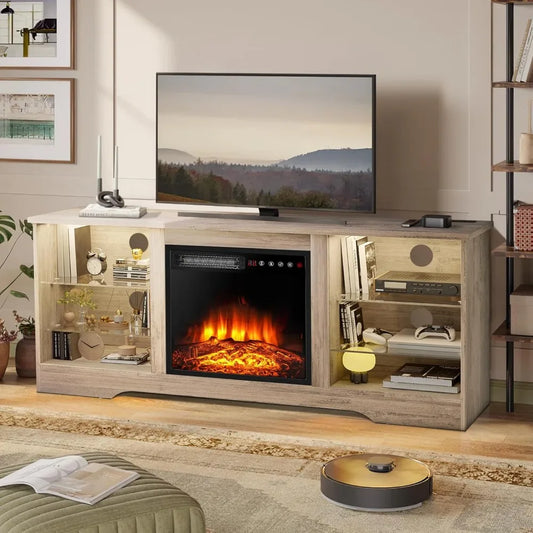 58 Inches Fireplace TV Stand for TVs up to 65 Inches
