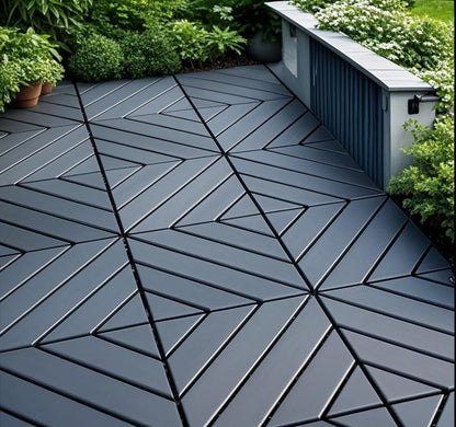 44 Pack 12" x 12" Square Waterproof Patio Interlocking Deck Tiles