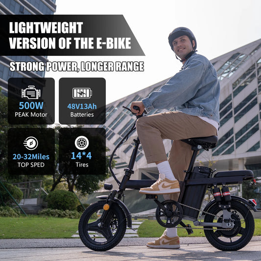 Electric Bike for Adults, 20MPH 35Miles 500W Brushless Motor