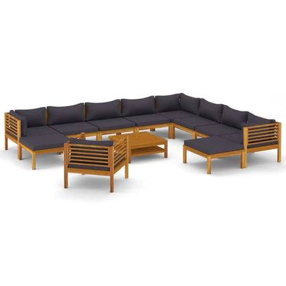 12-Piece Solid Acacia Wood Patio Lounge Set