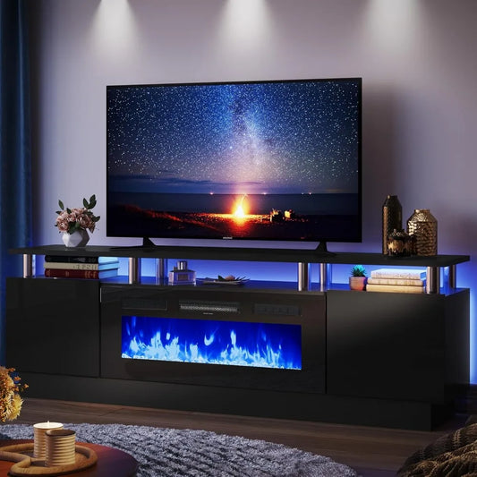 70" Modern Electric Floating TV Stands Wall Mounted