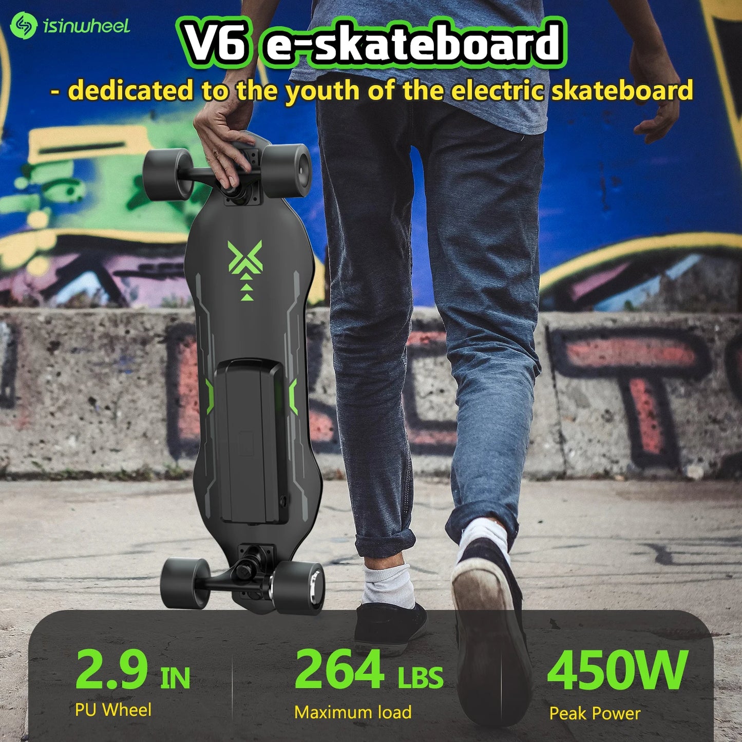 Electric Scooter Four-Wheel E-Scooter Top Speed 12Mph