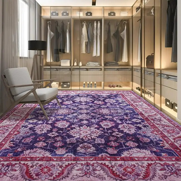 New Vintage Floral Rugs Soft Accent for Bedroom Living Room