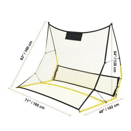 2 IN 1 Soccer Trainer Rebounder Net for Team Training