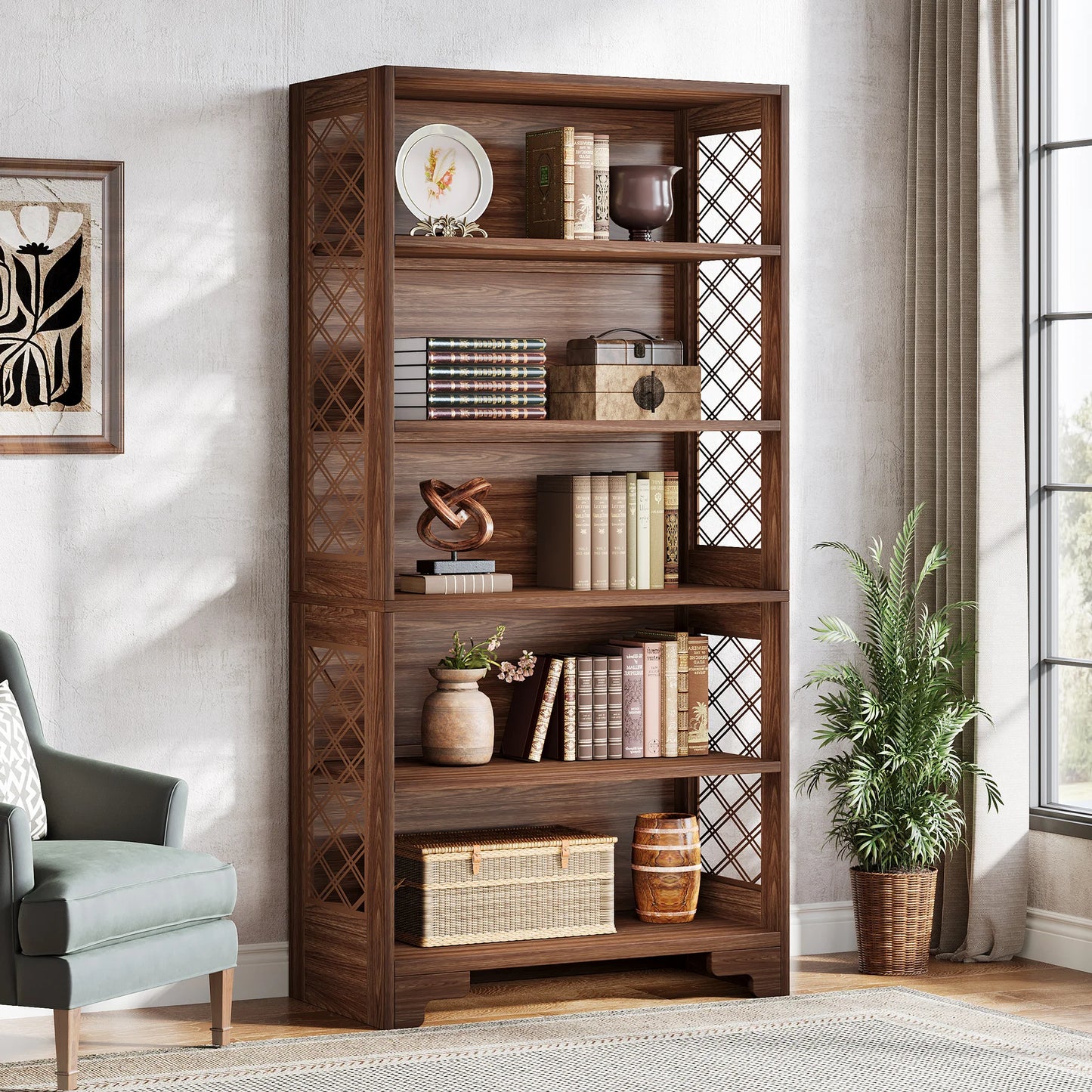 71 Inches Industrial Bookshelf