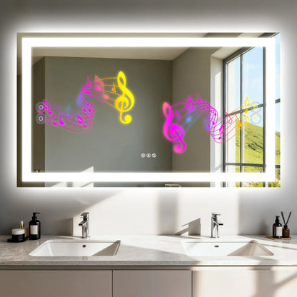 50/60/100/120cm LED Bathroom Mirror Built-in Bluetooth Speaker
