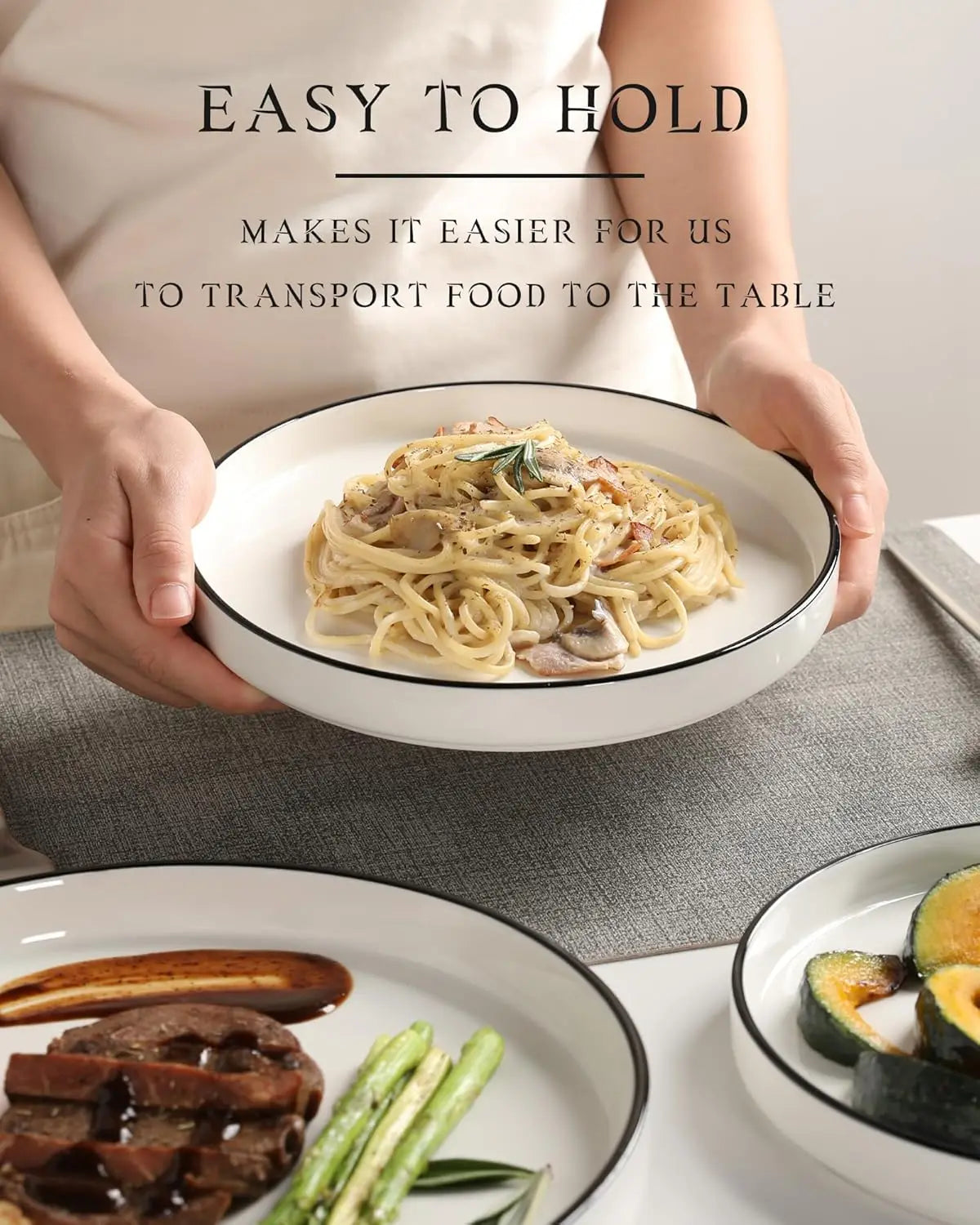 12 Pieces Ceramic Plates and Bowls Set