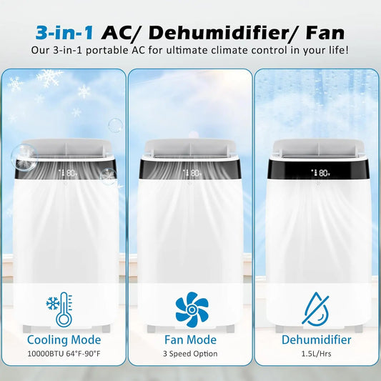 10000 BTU Portable Air Conditioners Cool Up to 450 Sq.Ft