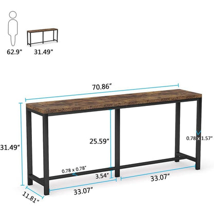 70.9-inch Extra Long Console Table Easy Assembly