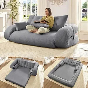 78.7" King, 3-in-1 Multi-Functional Sleeper Futon Sofa
