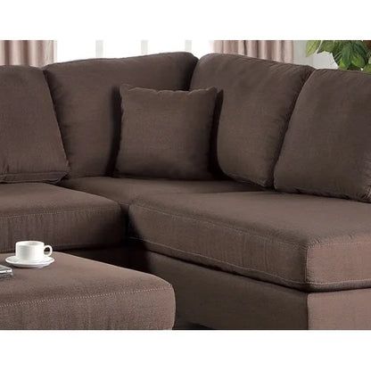 Reversible chocolate colored living room furniture