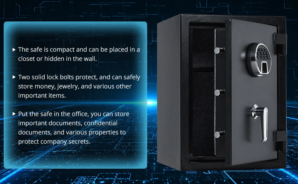 Fireproof and Waterproof Safe Box with Programmable Keypad