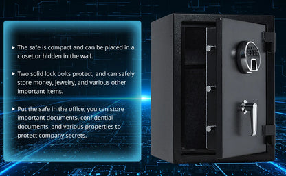 Fireproof and Waterproof Safe Box with Programmable Keypad