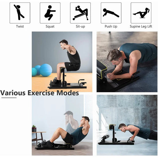 8 in 1, Multifunctional Squat Machine for Leg Strength Training, Sit-Up, Push-Ups