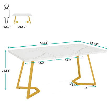 63-Inch Rectangular Dining Table for 4 to 6 people