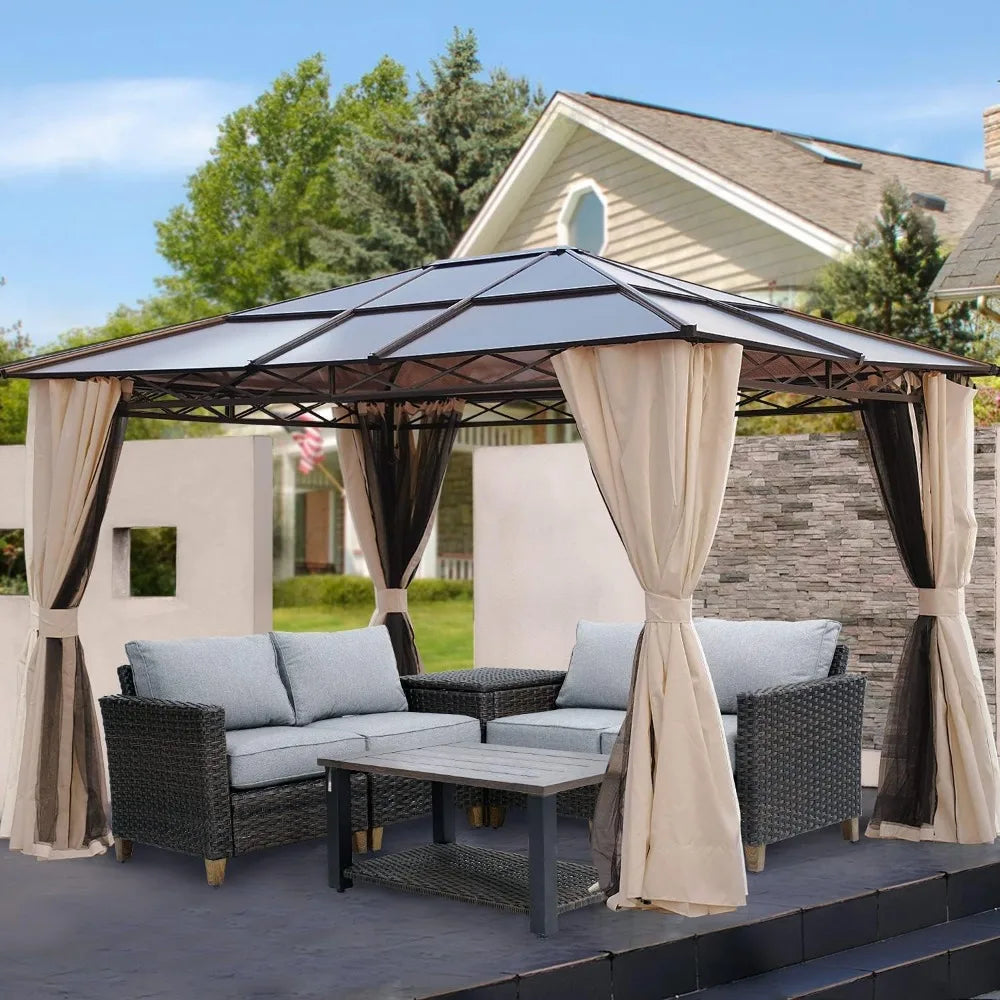 10x12 Gazebo Outdoor Canopy with Mosquito Netting