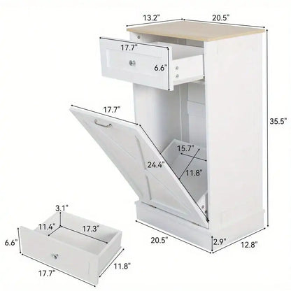 Kitchen Storage Tilt Out Trash Can Cabinet