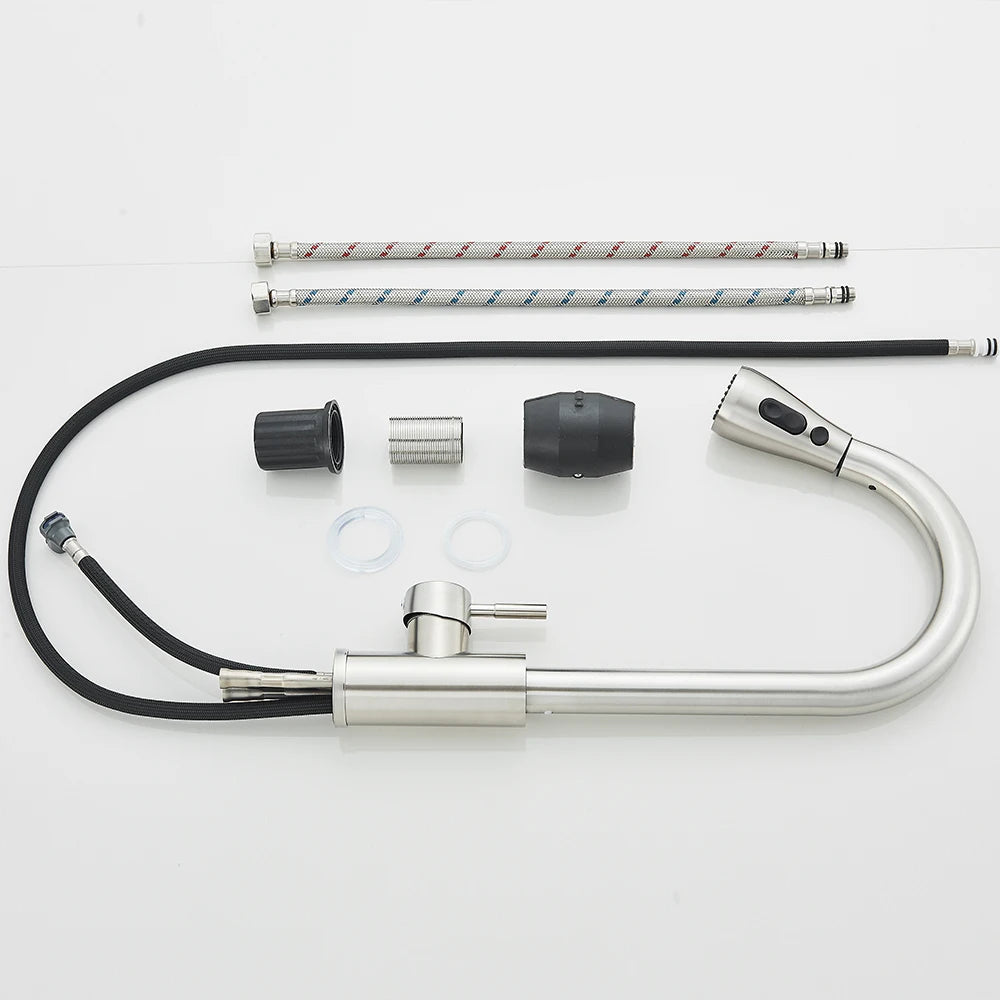 Kitchen Faucet Brushed Nickel Pull-out Sprayer