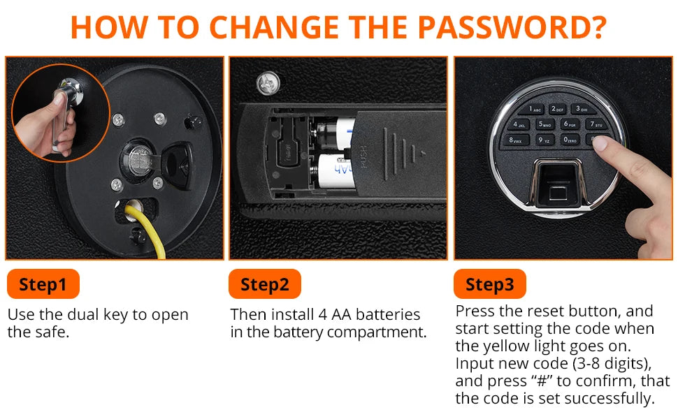 Fireproof and Waterproof Safe Box with Programmable Keypad
