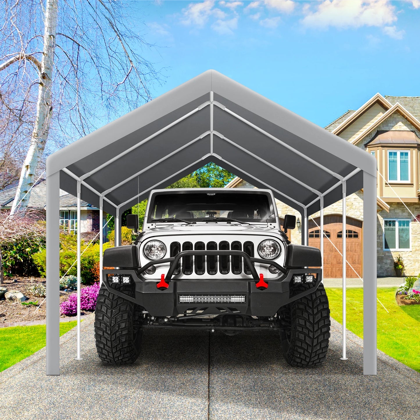 10x20 Heavy Duty Upgrade Waterproof Protected Carport
