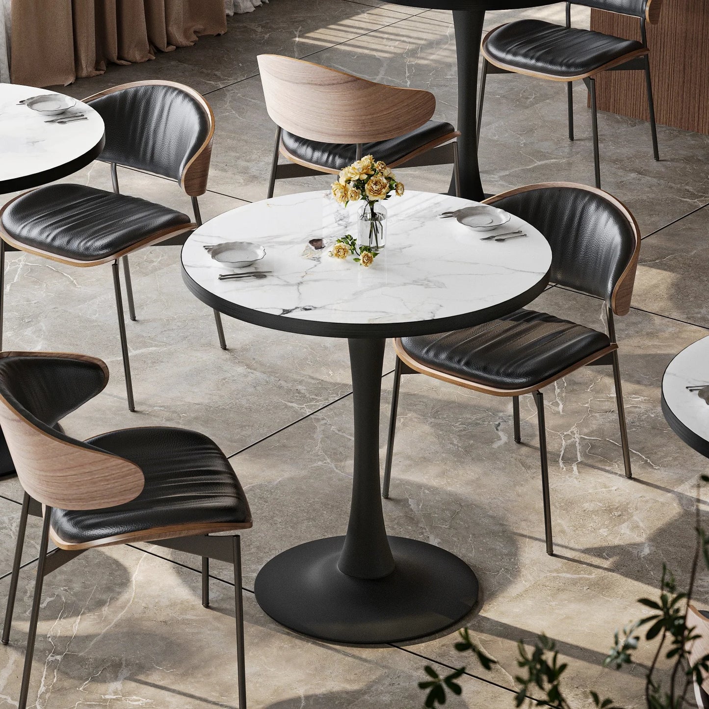 Leisure Round Coffee Table for 2-3 People
