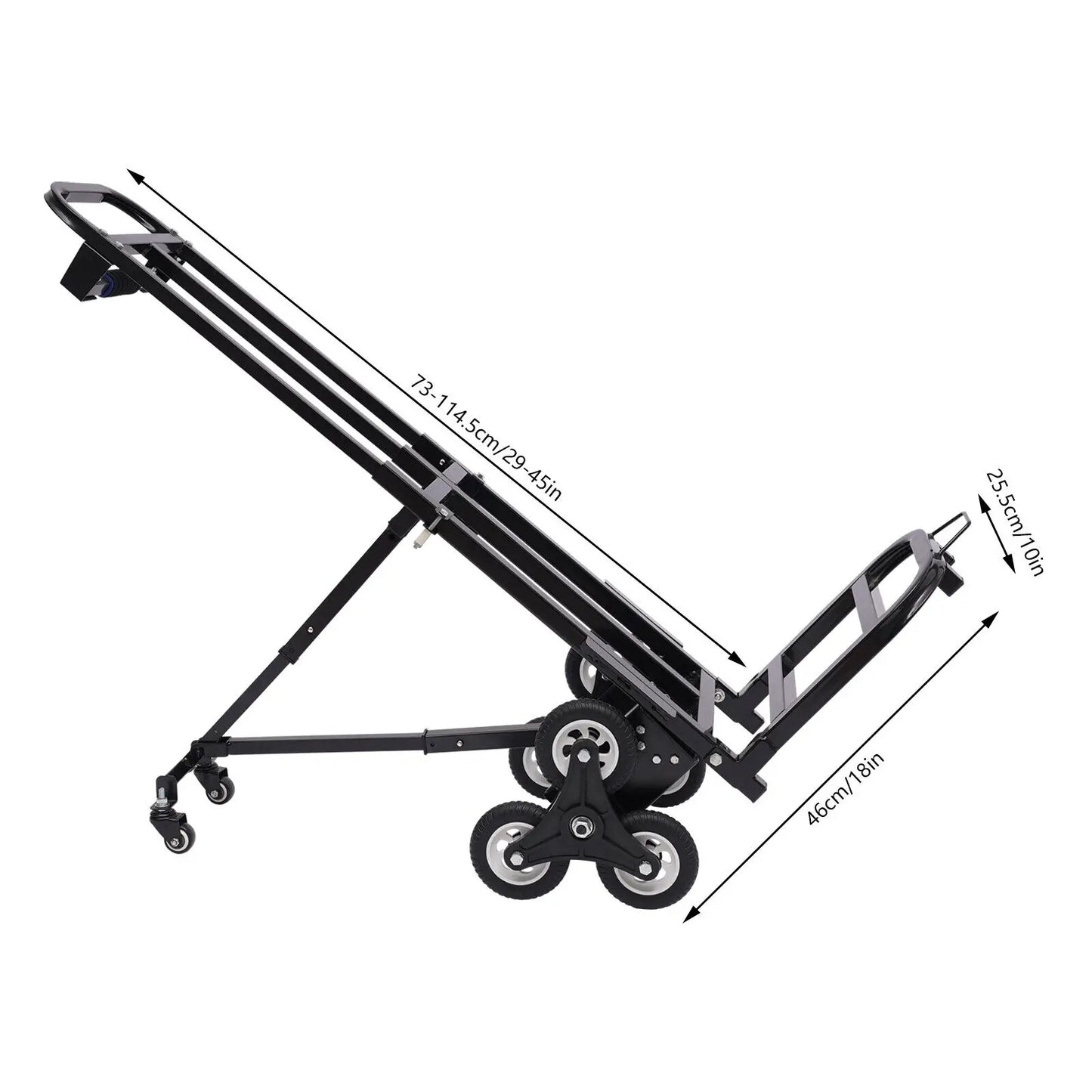 460lbs Black Stair Climbing Cart, 29-45in Height